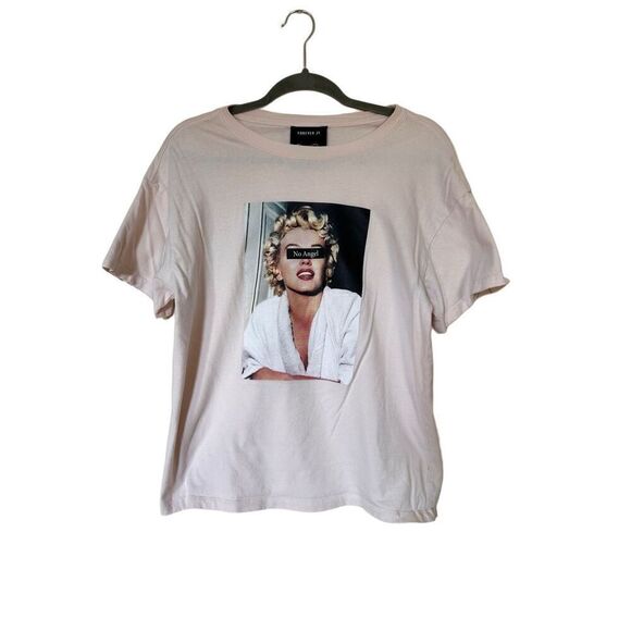 Forever 21 Tops - Forever 21 Marilyn Monroe Blush No Angel Graphic Tee